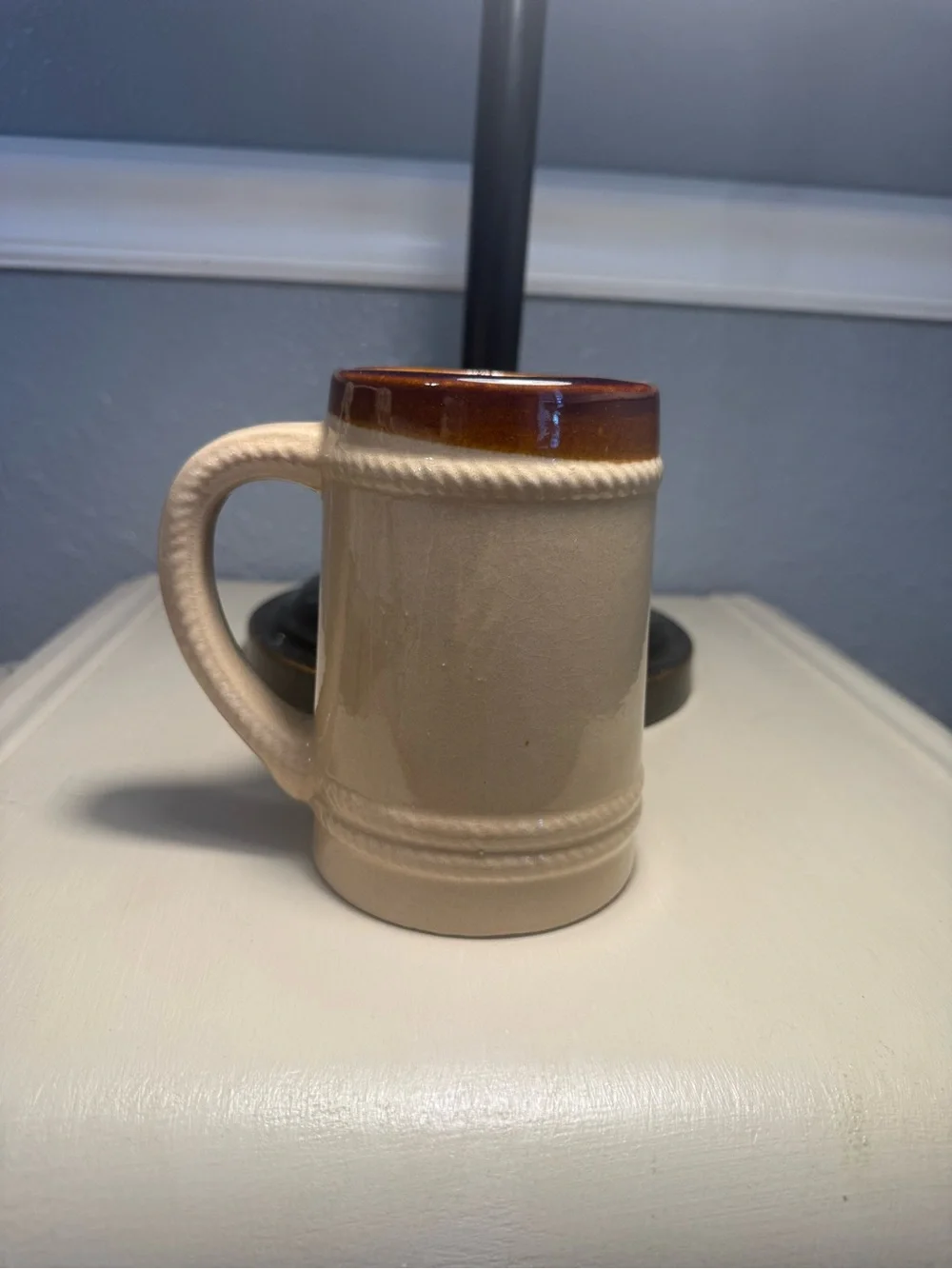 California Ceramic Travel Mug in Cream and Brown
